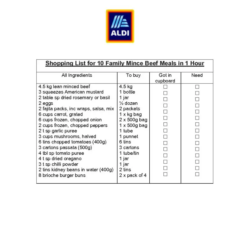 10 low cost family meals made in 1 hour with ALDI ingredients - The