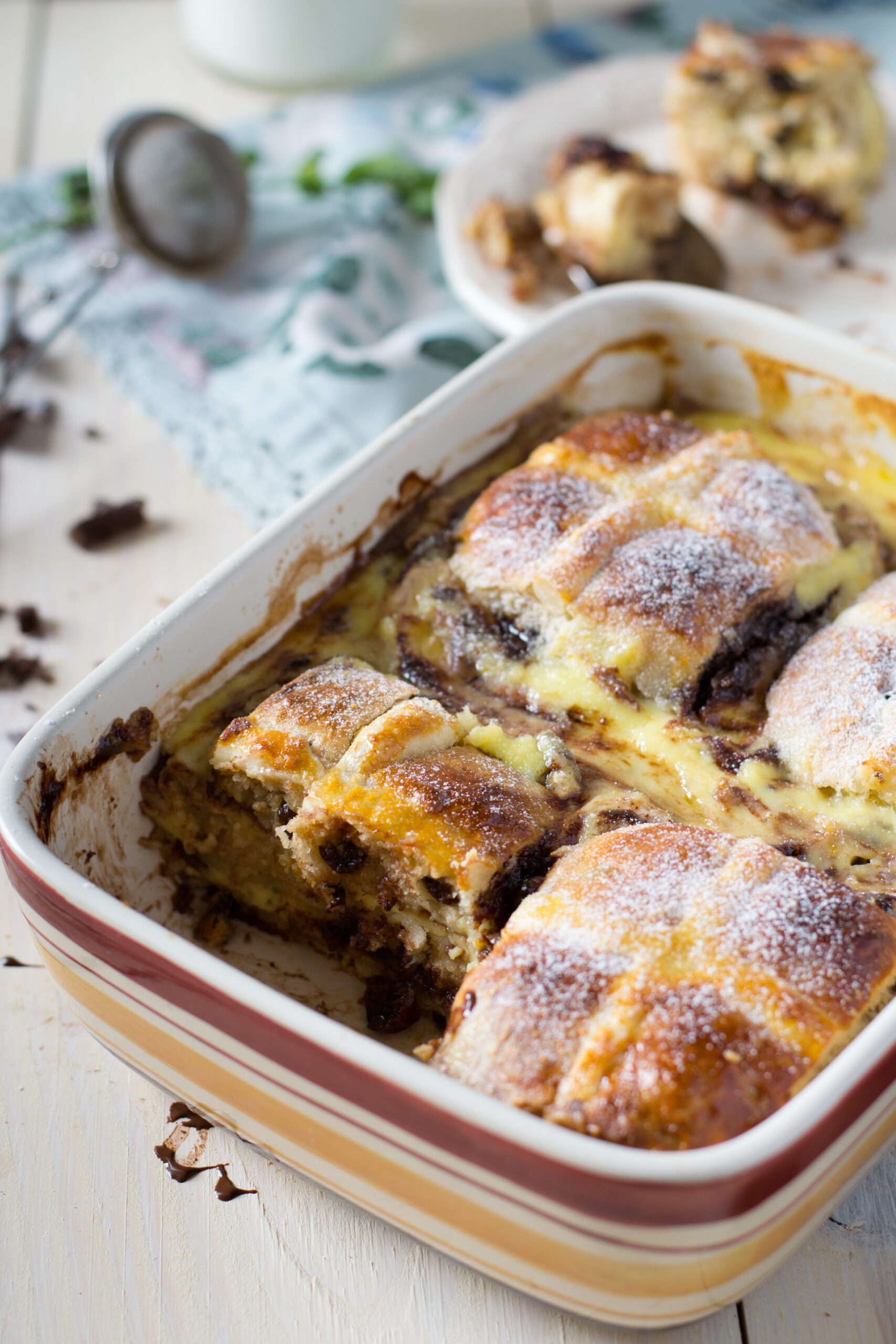 Bread and butter pudding made with hot cross buns - The Batch Lady