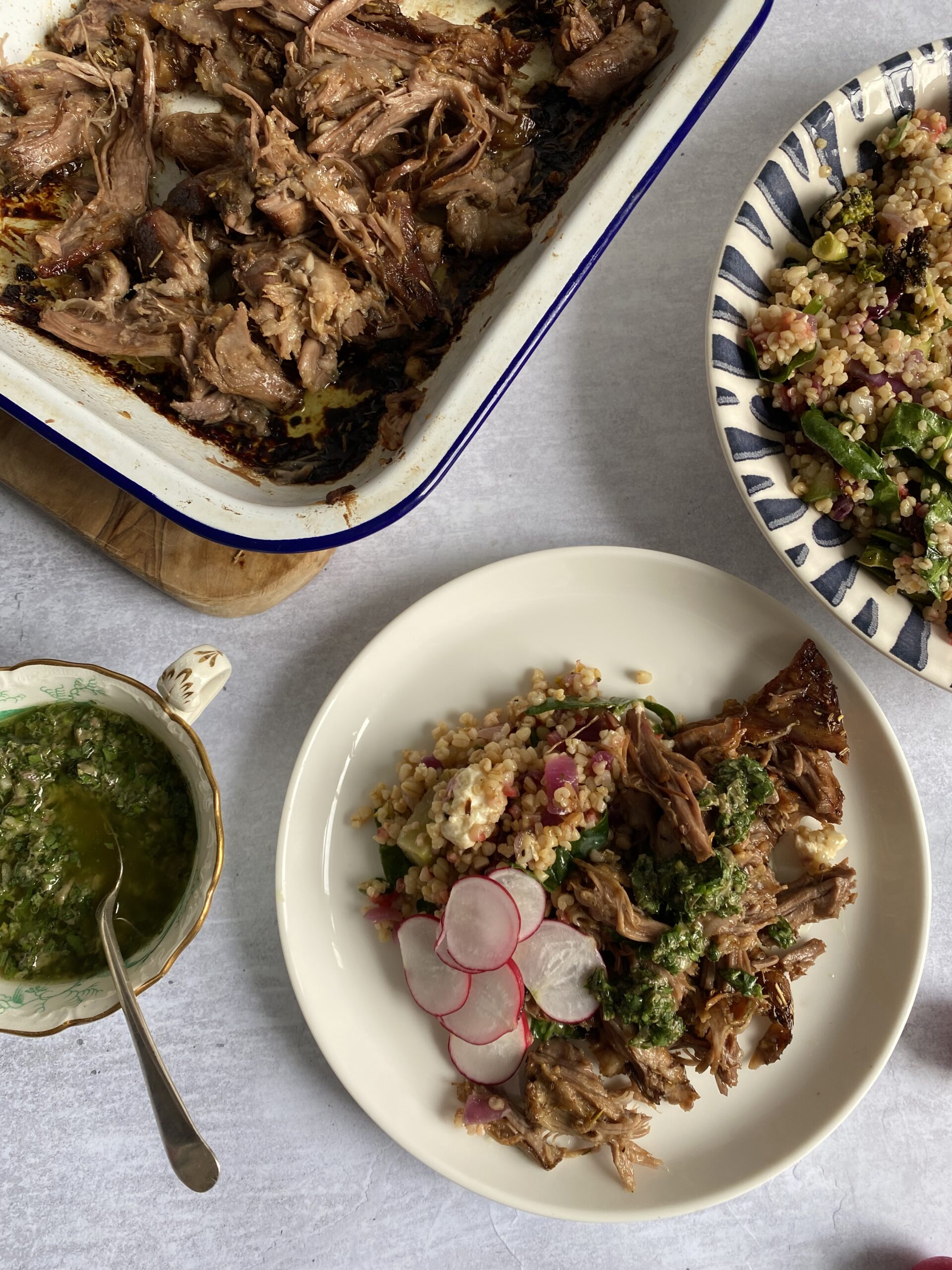 Slow Cooked Lamb with Salsa Verde - The Batch Lady