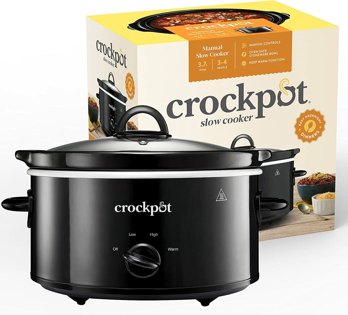 CrockPot Slow Cooker Removable EasyClean Ceramic Bowl 3.7 L (34