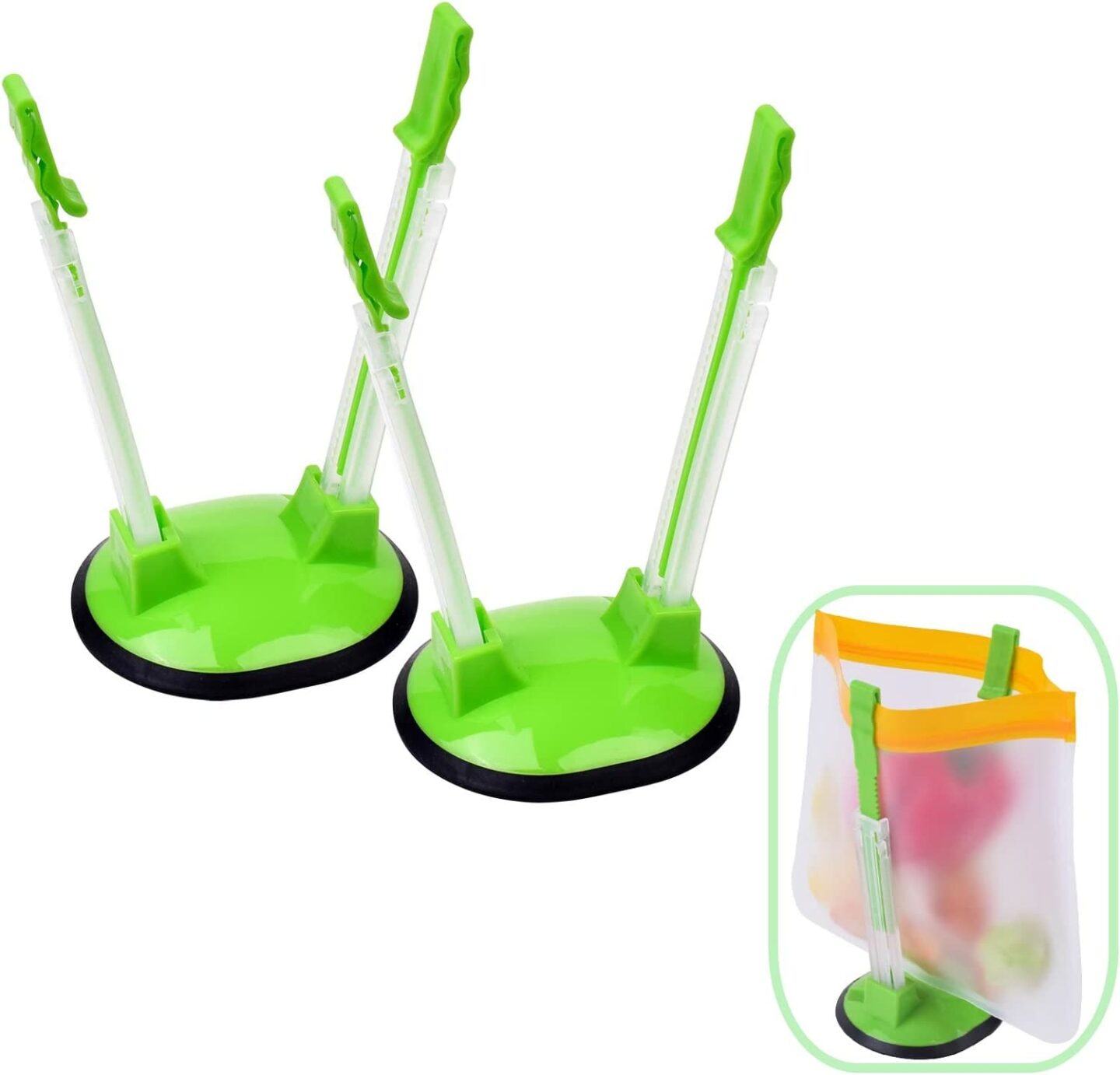 MEETOZ 4 Pack Baggy Rack, Adjustable HandsFree Sandwich Bag Racks